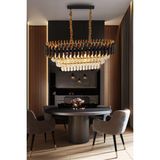 Birsen Aydınlatma Koza Siyah 73X35 Cm'lik Kristal Taşlı Yemek Masası Lüks Avize - Yatak Odası - Salon - Mutfak - Hol - 1
