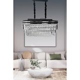 Birsen Aydınlatma Kristalim Gümüş Detaylı 70X30 Cm'lik Kristal Taşlı Lüks Avize - Yatak Odası - Salon - Mutfak - 1