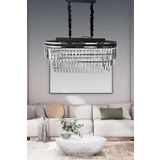 Birsen Aydinlatma Kristalim Gumus Detayli 70X30 Cm'lik Kristal Tasli Luks Avize - Yatak Odasi - Salon - Mutfak