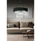 Birsen Aydınlatma Mezun Siyah 55X55 Cm'lik Modern Kristal Taşlı Lüks Avize - Yatak Odası - Salon - Mutfak - Hol - 1
