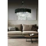Birsen Aydinlatma Mezun Siyah 55X55 Cm'lik Modern Kristal Tasli Luks Avize - Yatak Odasi - Salon - Mutfak - Hol