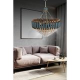 Birsen Aydınlatma Miva 55X55 Cm'lik Kristal Taşlı Gold-Siyah Lüks Avize - Yatak Odası - Salon - Mutfak - Hol - Altın - 1