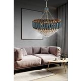 Birsen Aydinlatma Miva 55X55 Cm'lik Kristal Tasli Gold-Siyah Luks Avize - Yatak Odasi - Salon - Mutfak - Hol