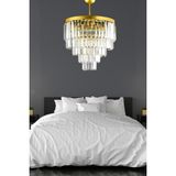 Birsen Aydınlatma Nilsa Gold 40X40 Cm'lik Kristal Taşlı Lüks Avize - Yatak Odası - Salon - Mutfak - Hol - Altın - 1