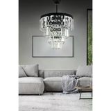 Birsen Aydinlatma Nilsa Siyah 30X30 Cm'lik Kristal Tasli Luks Avize - Yatak Odasi - Salon - Mutfak - Hol