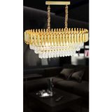 Birsen Aydınlatma Roza Varaklı Gold 75X35 Kristal Taşlı Lüks Avize - Altın - 1