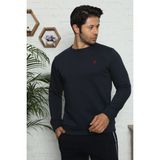 Birşen Tekstil Erkek Bisiklet Yaka Sweatshirt Eşofman Üstü - XL - Lacivert