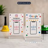Birsence 2'li NFC Akıllı Kart Seti Yorum ve Sosyal Medya Pleksi Masaüstü Standı