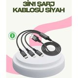 Birsence Hızlı Şarj Destekli Çoklu Şarj Kablosu – Seyahat ve Günlük Kullanım - Renkli