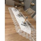 Birsence Kadife Dantel Detaylı Runner (140X40CM) - 0,5 x 9 cm - 001-Renkli