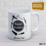 Birsence Kişiye Özel Meslek Temalı Kupa | Isimli & Fotoğraflı Premium Hediye Bardak Bayan Kuaförü