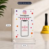 Birsence NFC Akıllı Instagram Takip Kartı Pleksi Masaüstü Standı
