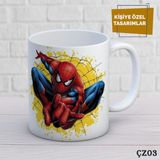 Birsence Spider-Man Film Karakterli Kişiye Özel Kupa Bardak - 302 ml