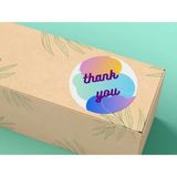 Bisaccia 40 Adet - 4 cm Renkli Thank You Sticker Yuvarlak Etiket Renk Cümbüşü