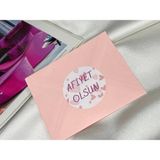 Bisaccia Afiyet Olsun Etiketi Yuvarlak Mat Sticker Pastane Cafe Pembe Kalpli 4 cm (40 Adet)