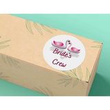 Bisaccia Bride's Crew Etiketi Mat Yuvarlak Sticker Düğün Serisi 4 cm (40 Adet)