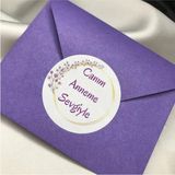 Bisaccia Canım Anneme Sevgiyle Çelenkli Sticker Mom Anneler Günü Etiketi Yuvarlak 4 cm (40 Adet)