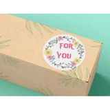 Bisaccia For You Sticker Çiçek Desenli Yuvarlak Mat Senin Için Etiketi 3 cm - 95 Adet