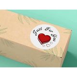 Bisaccia Just For You Etiket Mat Yuvarlak Sticker Kırmızı Kalp Thank You Serisi 4 cm (40 Adet)