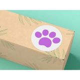 Bisaccia Pembe Paw Sticker Kedi Köpek Pati Pençe Beyaz Arkaplan Yuvarlak Mat Etiket Rosa 3 cm - 200 Adet