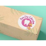 Bisaccia Pembe Renk Diş Çıkardım Etiketi Diş Buğdayı Yuvarlak Mat Sticker Girl Baby 4 cm 33 Adet