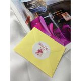 Bisaccia Pembe Renk Sevgiyle 3 Etiketi Yuvarlak Mat Stıcker 4 cm (40 Adet)