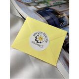 Bisaccia Sen Çok Özelsin Etiketi Sarı Papatya Renkli Yuvarlak Mat Sticker 4 cm (20 Adet)