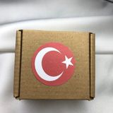 Bisaccia Türk Bayrağı Etiketi Yuvarlak Mat Sticker 4 cm (40 Adet)