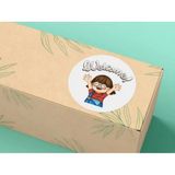 Bisaccia Welcome Labels Hoş Geldiniz Etiketi Mat Yuvarlak Sticker Welcome To Our Opening 4 cm (40 Adet)