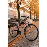 Bisan Bella 26 Jant Kadın Şehir Bisikleti 42 Cm Çelik Kadro V-Fren 3 Vites Shimano Nexus Pudra Pembe