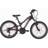 Bisan Buffalo 30 cm V 24 Jant 18 Vites Mat Siyah Kırmızı Çocuk Bisikleti