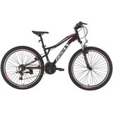 Bisan Buffalo 37 cm V 27.5 Jant 21 Vites Mat Siyah Kırmızı Dağ Bisikleti