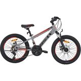 Bisan Cooper Çocuk Bisikleti 28 cm Md 20 Jant 21 Vites Açık Gri Kırmızı - Gri - Kırmızı