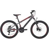 Bisan Cooper Çocuk Bisikleti 30 cm V Fren 24 Jant 21 Vites Füme Kırmızı - Füme - Kırmızı