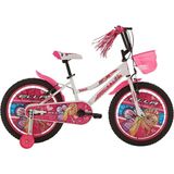 Bisan Ella Kız Çocuk Bisikleti 30 cm V 20 Jant Beyaz Pembe - Çok Renkli