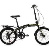 BİSAN FX 3600-6S KATLANIR BİSİKLET 31 CM MEKANİK DİSK 20 JANT 6 VİTES SİYAH SARI