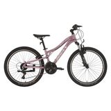 Bisan Kdx 2800-V Kadın Dağ Bisikleti 30CM V 24 Jant 21 Vites Metalik Pembe Beyaz - Çok Renkli