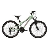 Bisan Kdx 2800-V Kadın Dağ Bisikleti 30CM V 24 Jant 21 Vites Mint Yeşil Pembe Beyaz - Çok Renkli
