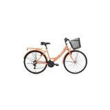 Bisan Lotus Kadın Şehir Bisikleti 34Cm V 24 Jant 21 Vites Mercan Beyaz