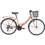 Bisan Lotus Kadın Şehir Bisikleti 44CM V 26 Jant 21 Vites Mercan Beyaz - Çok Renkli