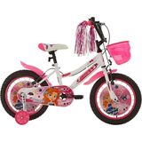 Bisan Maggıe Kız Çocuk Bisikleti 26CM V 16 Jant Beyaz Pembe - Çok Renkli