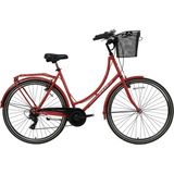 Bisan Paradise S Bayan Şehir Bisikleti 54CM V 28 Jant 7 Vites Kırmızı Gri - Kırmızı - Gri
