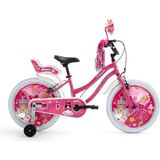 Bisan Queen Kız Çocuk Bisikleti 30CM V 20 Jant Metalik Pembe Pembe - Çok Renkli