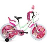 Bisan Queen Kız Çocuk Bisikleti 30CM V 20 Jant Mint Yeşil Pembe - Çok Renkli