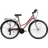 Bisan Smıle Bayan Şehir Bisikleti 46CM V 28 Jant 7 Vites Pembe Silver - Renkli