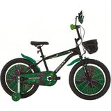 Bisan Spark Erkek Çocuk Bisikleti 30 cm V 20 Jant Mat Siyah Yeşil - Çok Renkli