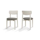 BISCHAIR Yemek Masası Sandalyeleri 2 li Set Döşemeli 1. Sınıf Kayın Mutfak Sandalyeleri Dayanıklı Premium Ergonomik ve Estetik Tasarım (Keynote, Beyaz)