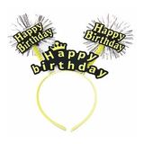 Bisepetim 22x19 cm Happy Birthday Püsküllü Neon Sarı Doğum Günü Tacı