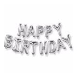 Bisepetim 35 cm Gümüş Happy Birthday Folyo Doğum Günü Balonu