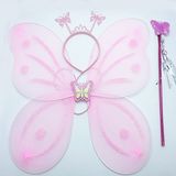 Bisepetim 50x37 cm Toz Pembe Kelebek Kanadı Tacı ve Sopası